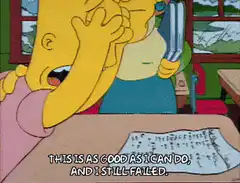 Bart Simpson fails test and facepalms