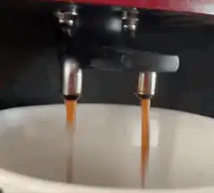 Espresso pouring into a cup