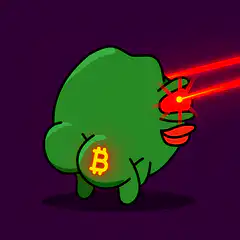 Pepe with Bitcoin butt shooting laser eyes