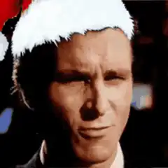 Patrick Stewart laser eyes Santa