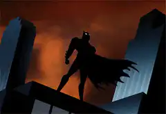 Batman silhouette lightning flash