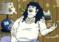 Uncle Grandpa screaming with hair flying