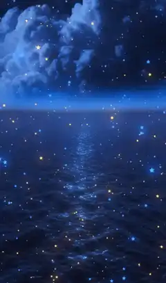 Starry night over the ocean