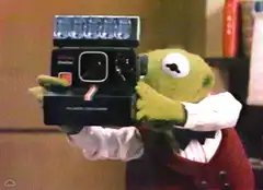 Kermit the Frog takes a photo