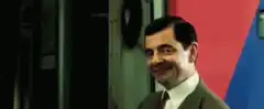 Mr. Bean waving goodbye