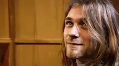 Kurt Cobain nodding and smiling