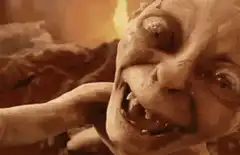 Gollum looking at the One Ring