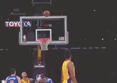 Lakers player celebrates missed shot