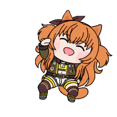 chibi orange catgirl waving