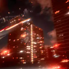 blurred city lights at night