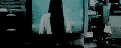 Sadako crawling out of TV