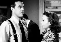 Man and woman talking in black and white
