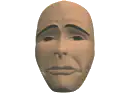 Sad bald man mask crying