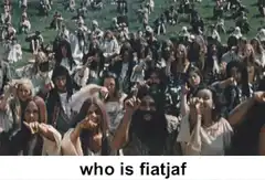 Crowd of people pointing at the camera