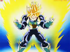 Vegeta powering up as Super Saiyan