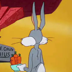Bugs Bunny eating carrots