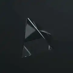 Rotating glass pyramid with neon lights