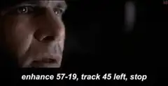 enhance 57-19, track 45 left, stop