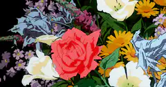Colorful flowers blooming animation