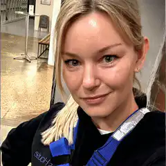 Woman with laser eyes