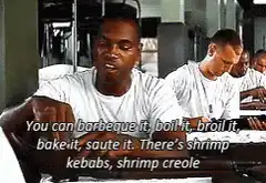 Chef explaining shrimp recipes