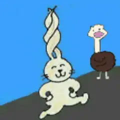 rabbit with long ears running