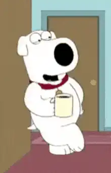 Brian Griffin holding a mug