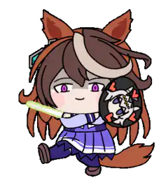 Chibi horse girl with shield and sword