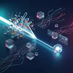 laser beam shattering glass cubes