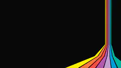 Colorful lines morphing on black background