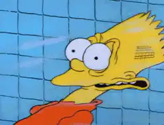 Bart Simpson blowing air