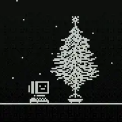 pixel art robot christmas tree