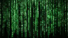 green matrix code rain