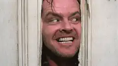 Jack Nicholson peeking through broken door