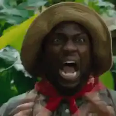 Kevin Hart screaming in jungle