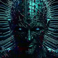 Pinhead's face cycling through colors