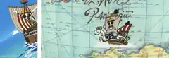 Thousand Sunny sailing on a map