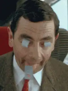 Mr Bean falls asleep on the train