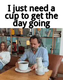 Man drinks from giant cup