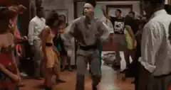 Man dancing in a crowd