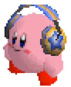 Pixel Kirby with Headphones