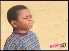 Boy making a disgusted face