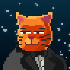 pixel art cat drinking wine