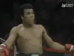 Muhammad Ali dancing in the ring