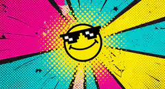 Cool smiley face sunglasses pop art