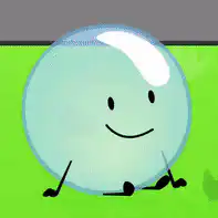 Smiling blue bubble character