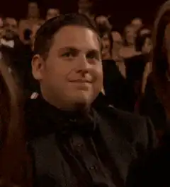Jonah Hill smirking at the Oscars