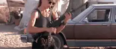 Sarah Connor loads shotgun