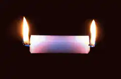 Two burning candles