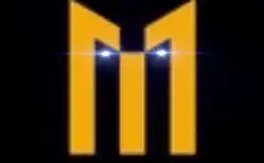 M logo with glowing eyes